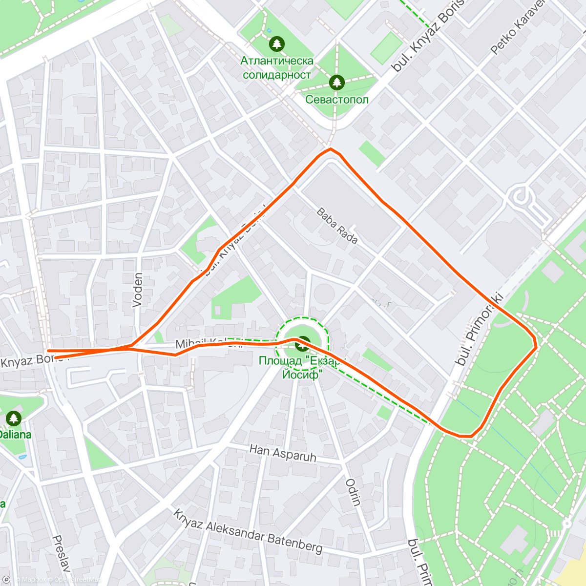 Mapa da atividade, Decathlon Varna marathon