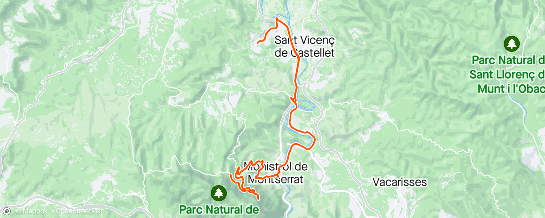Map of the activity, ROAD 2h10 FTP Intervals