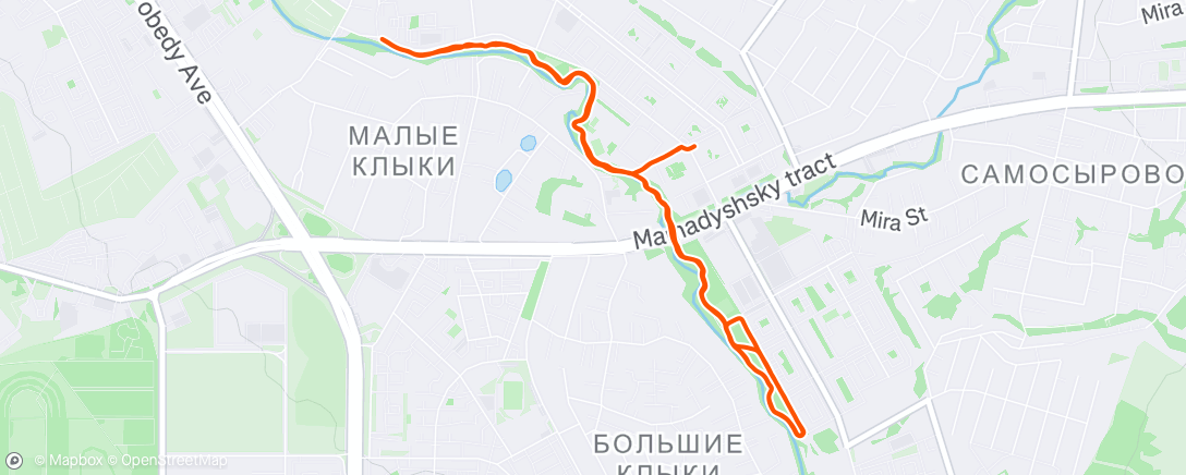 Map of the activity, Утренний забег