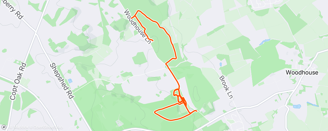 Map of the activity, 6x 650m / 1km Intervals