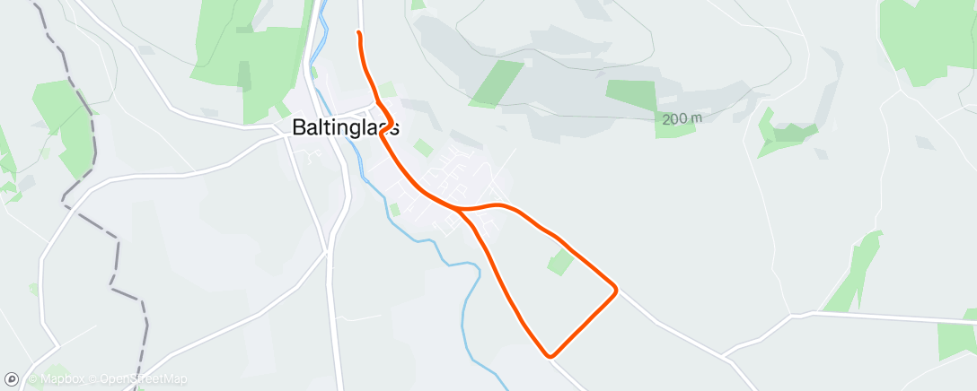 Map of the activity, Afternoon Run