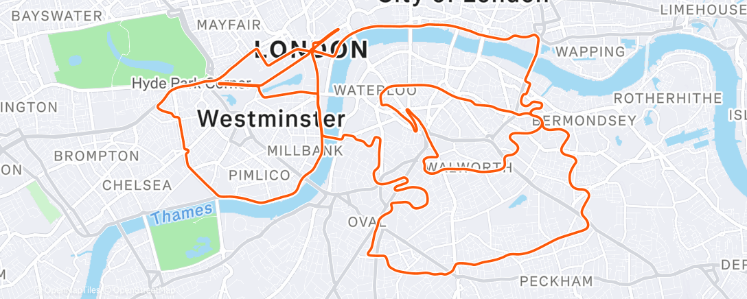 Map of the activity, Zwift -  Philip Weber 's Meetup on Triple Loops in London