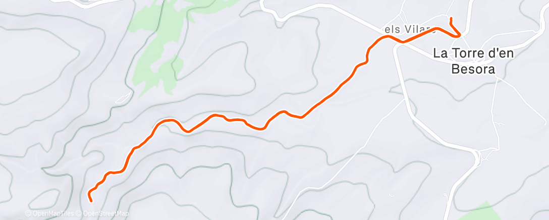 Map of the activity, Caminata de tarde