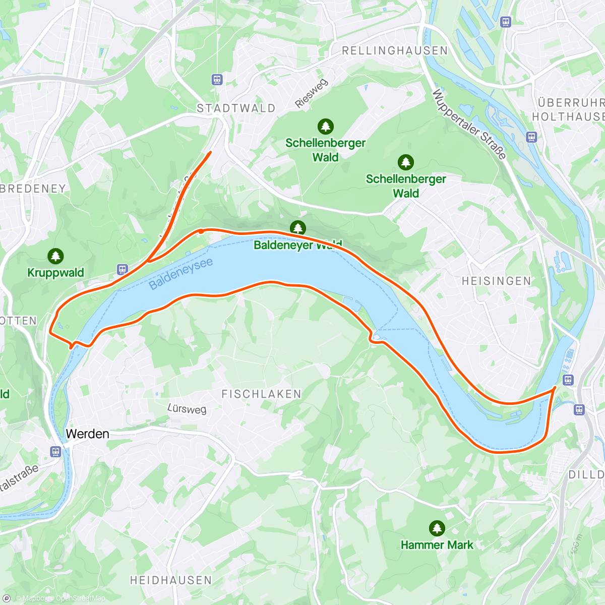 Map of the activity, Baldeneysee,Winter ist back.