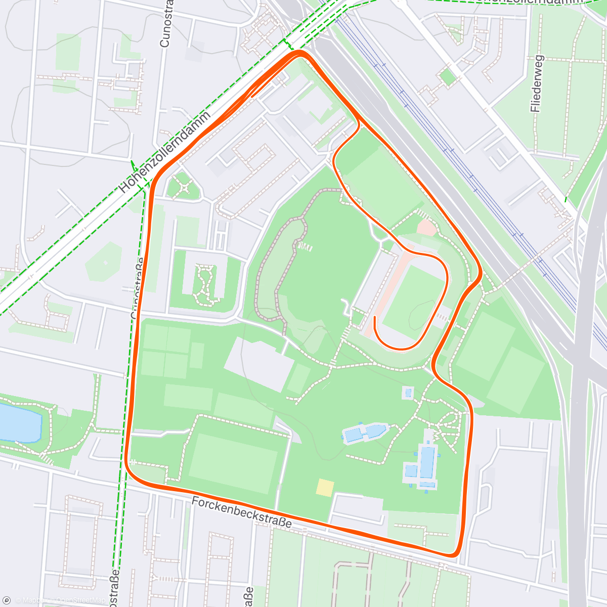 Karte der Aktivität „Winter running series race #1 // BSV Winterlaufserie 10 km”