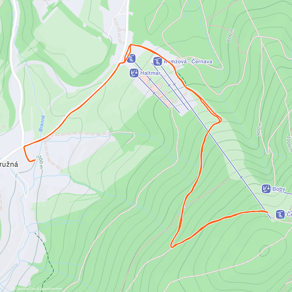 Map of the activity, Kemp Ostružná #2