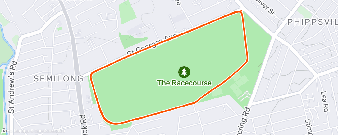 Map of the activity, 8k tempo