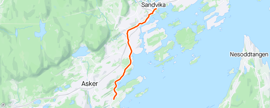 Map of the activity, Løping på randonebein
