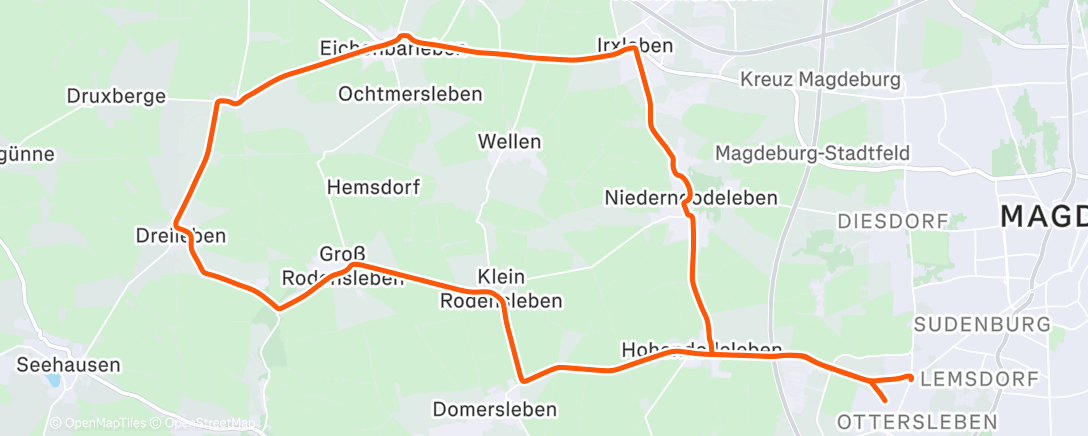 Map of the activity, Fahrt am Morgen