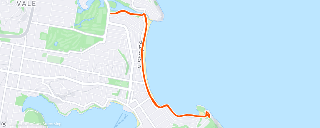 Map of the activity, Morning Run and whale watching with Will and Pier