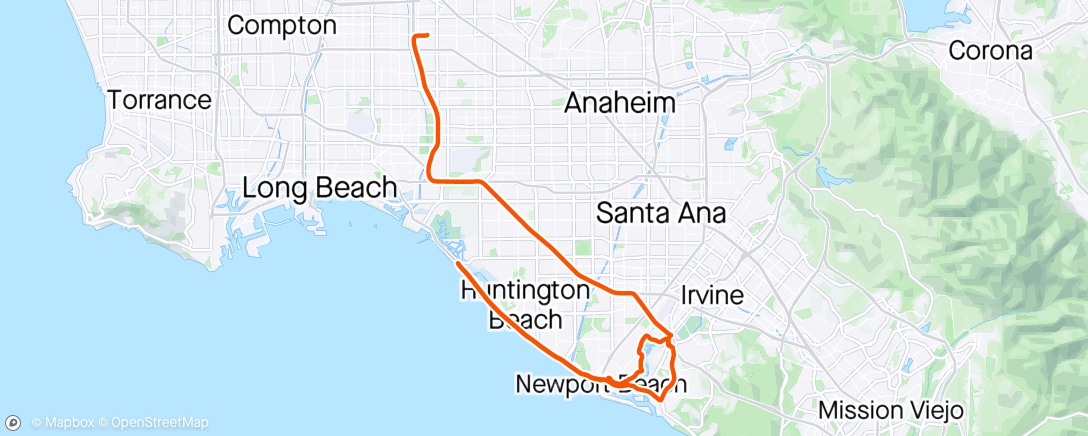 Map of the activity, Wednesday ride