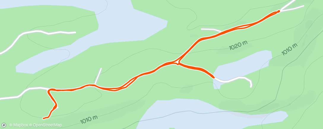 Map of the activity, Bakkeintervall: 10x opp fra Ytterroa i drivsnø og vind