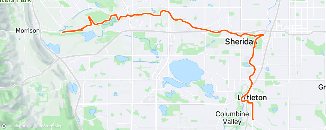 Map of the activity, Evening Ride