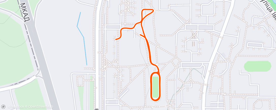 Map of the activity, Afternoon Run