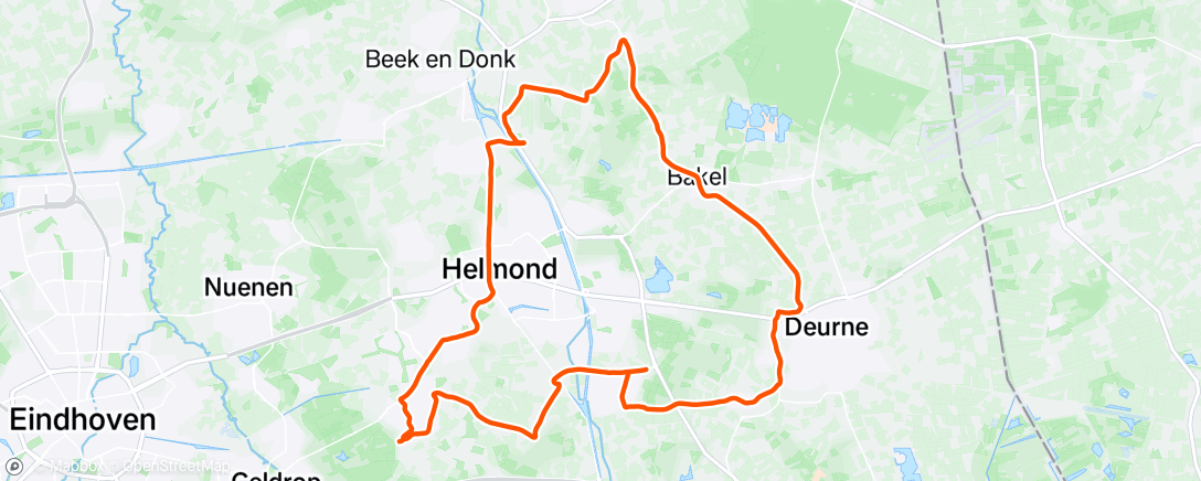 Map of the activity, Evening Ride