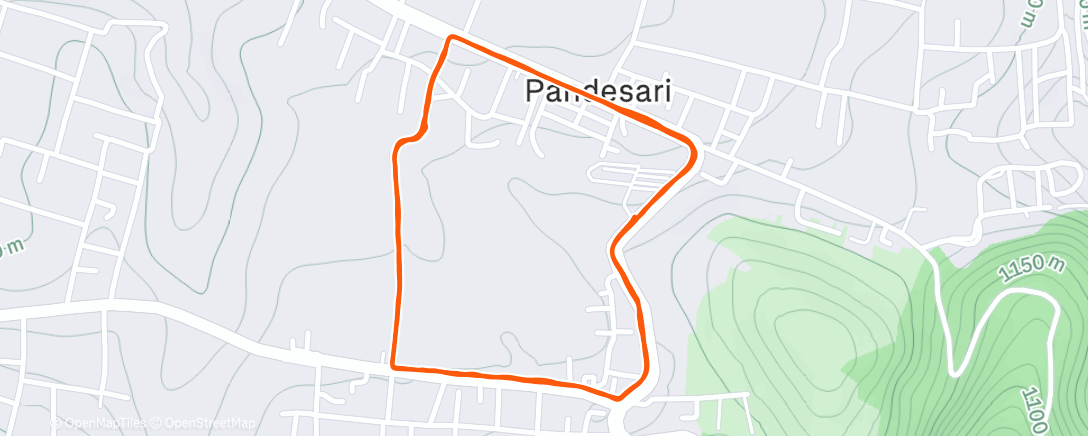 Map of the activity, Evening Run