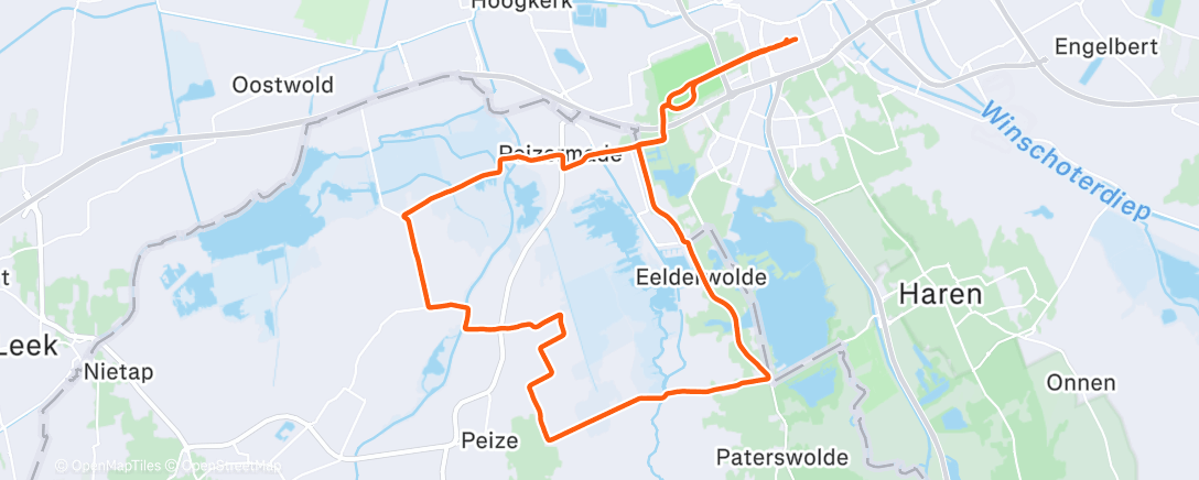 Map of the activity, Middagloop