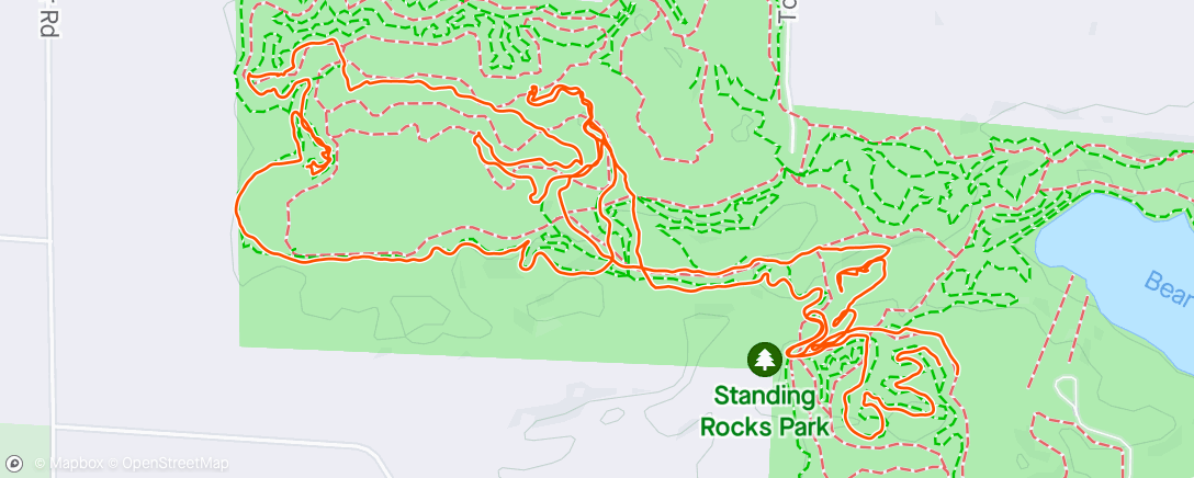 Map of the activity, Standing Rocks