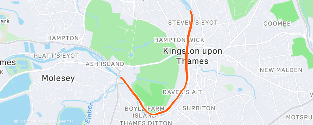 Map of the activity, Morning Kayaking