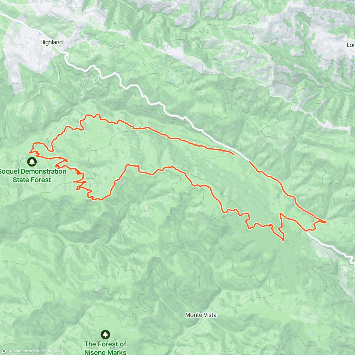 Map of the activity, Morning Mountain Bike Ride - CCC demo Forest