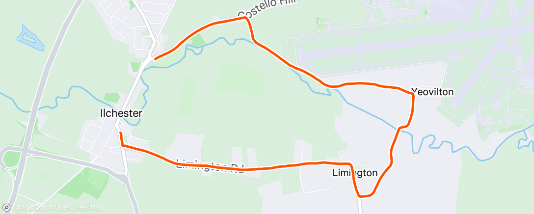 Map of the activity, Afternoon Run