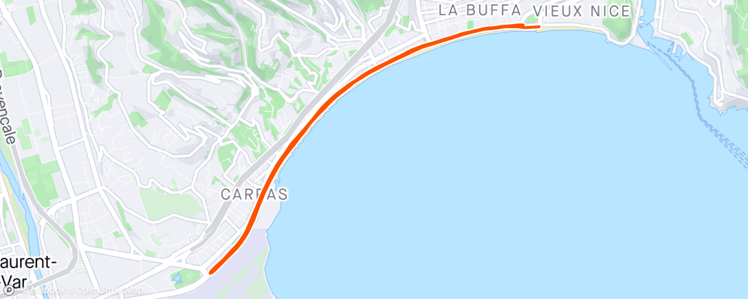 Map of the activity, 10km de Nice