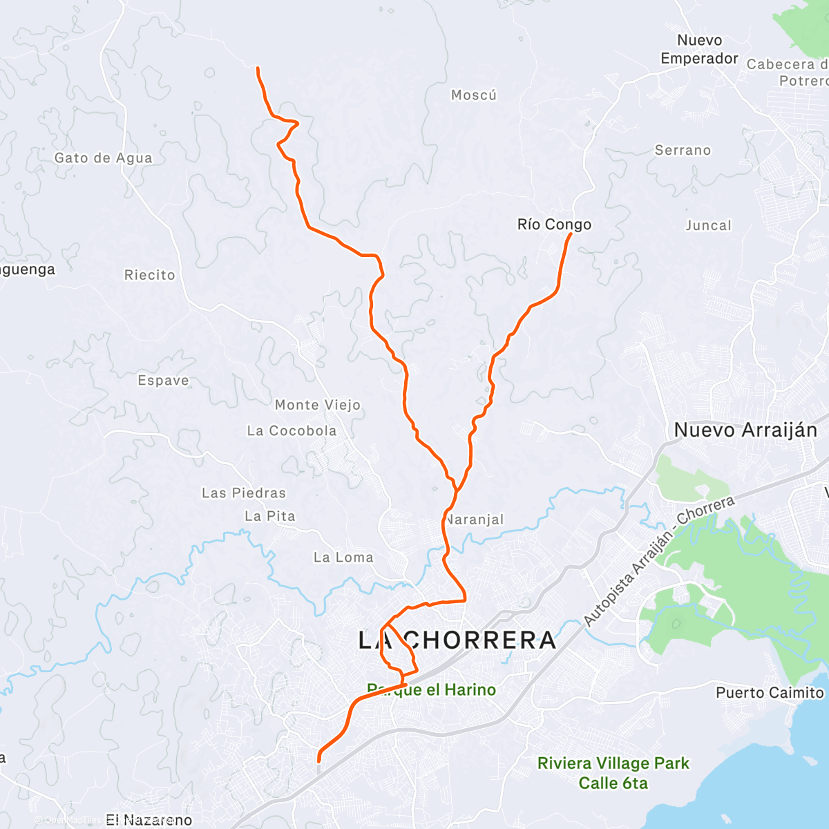 Map of the activity, Bicicleta por la mañana