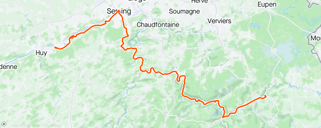 Map of the activity, Tihange to Malmedy. A serious shift and no mistake.