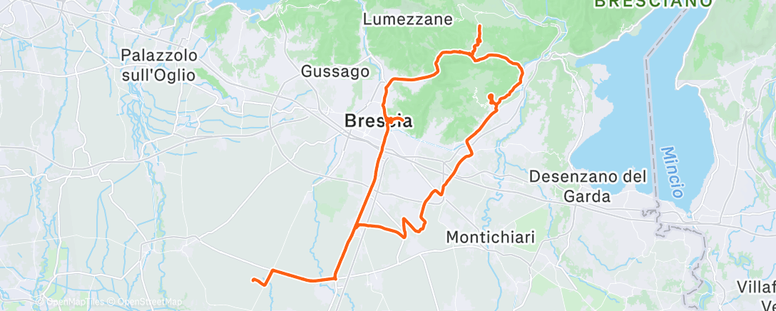 Map of the activity, Pedalata mattutina