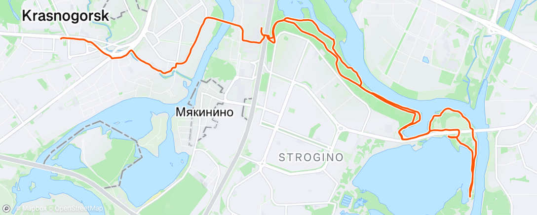 Map of the activity, Afternoon Run