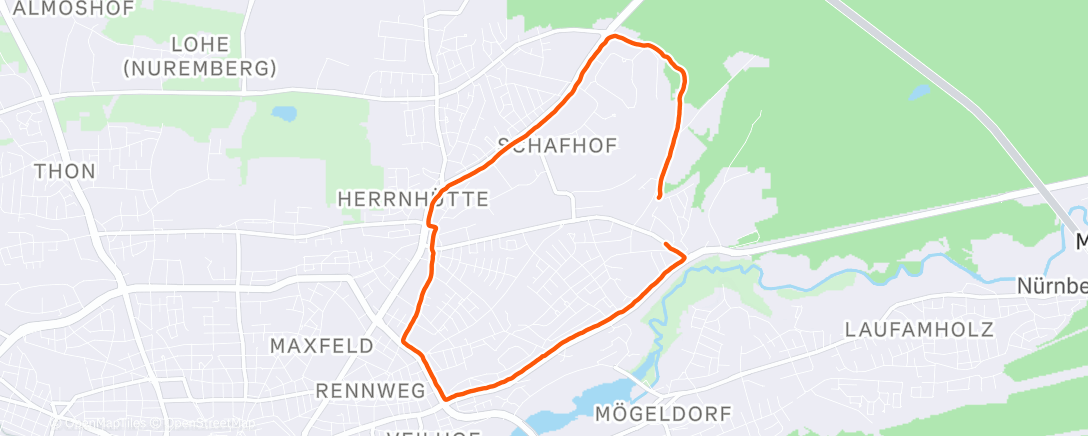 Map of the activity, Lunch Run