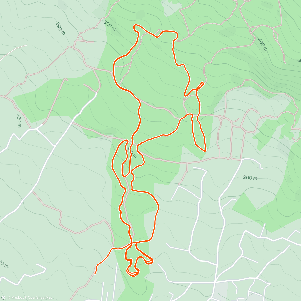 Map of the activity, XC Vesuvio... senza watt.  4° M6
