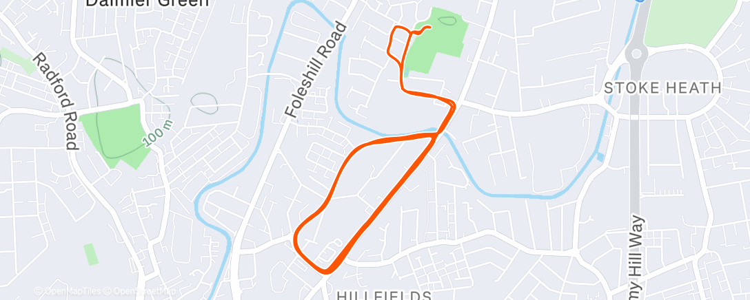 Map of the activity, 4 sets | 1km + 2 x 400m