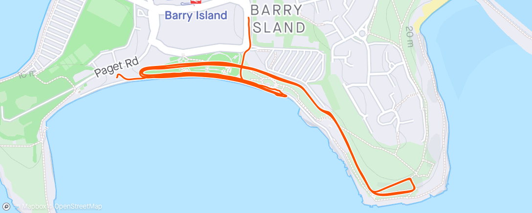 Mapa de la actividad (Barry Island Parkrun ⛅)