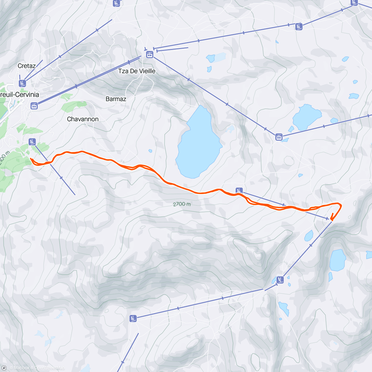 Mappa dell'attività Ultimo Millino sotto la neve Skimo #99
1007 D+