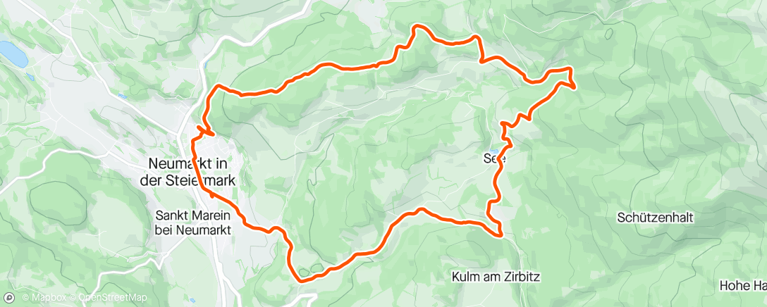 活动地图，Mountainbike-Fahrt am Morgen