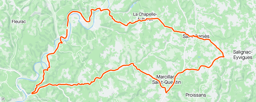 Map of the activity, Tropische Dordogne met pap in de benen