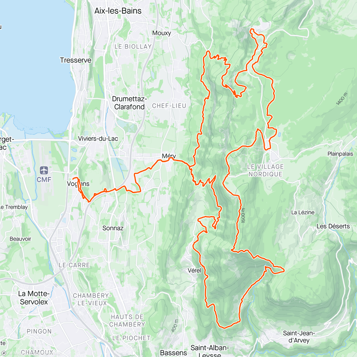 Mapa da atividade, Trail Nivolet Revard
