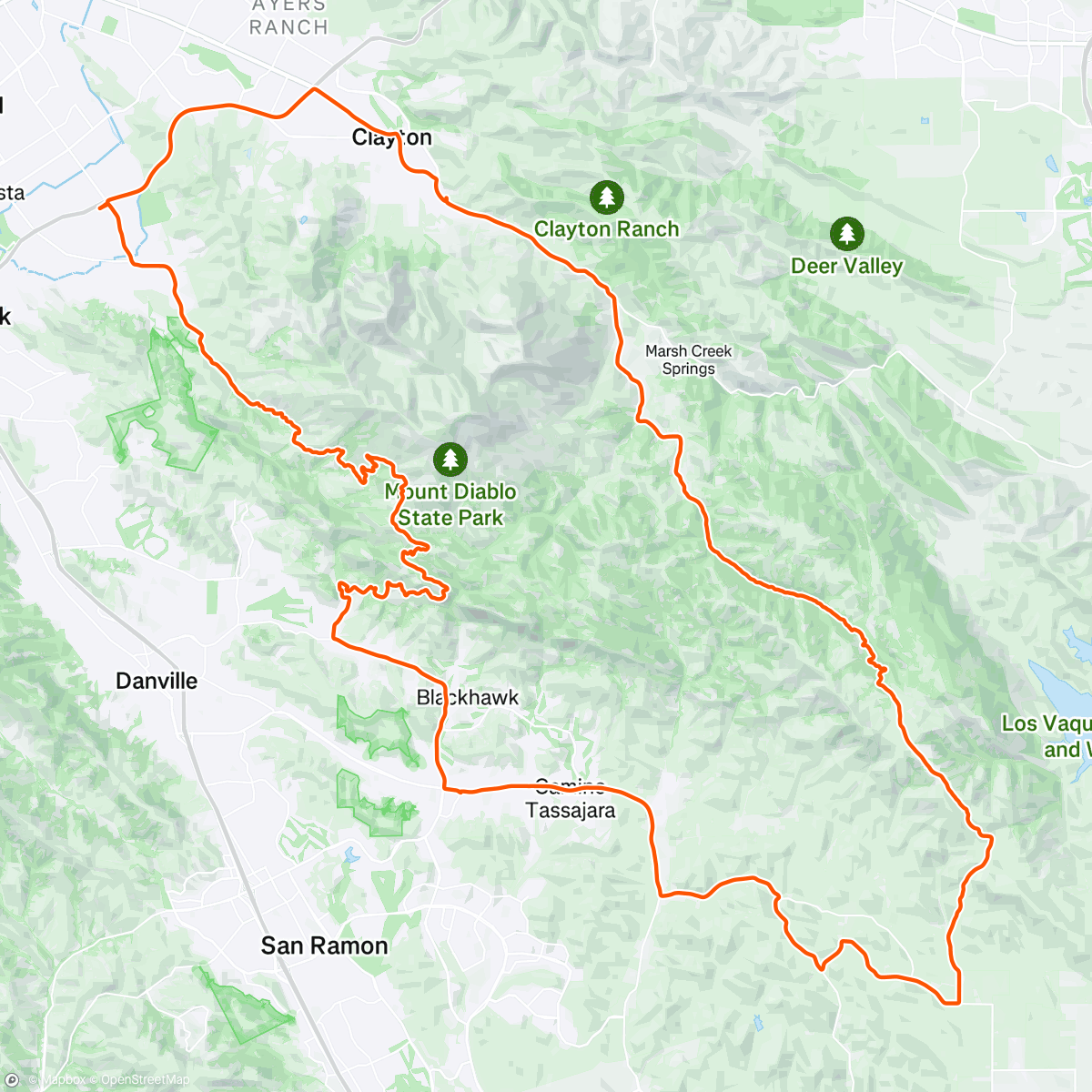 Карта физической активности (Morgan Territory and Half Diablo Festivity)