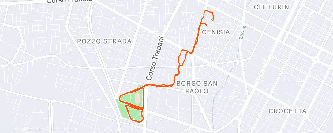 Карта физической активности (Corsa pomeridiana)