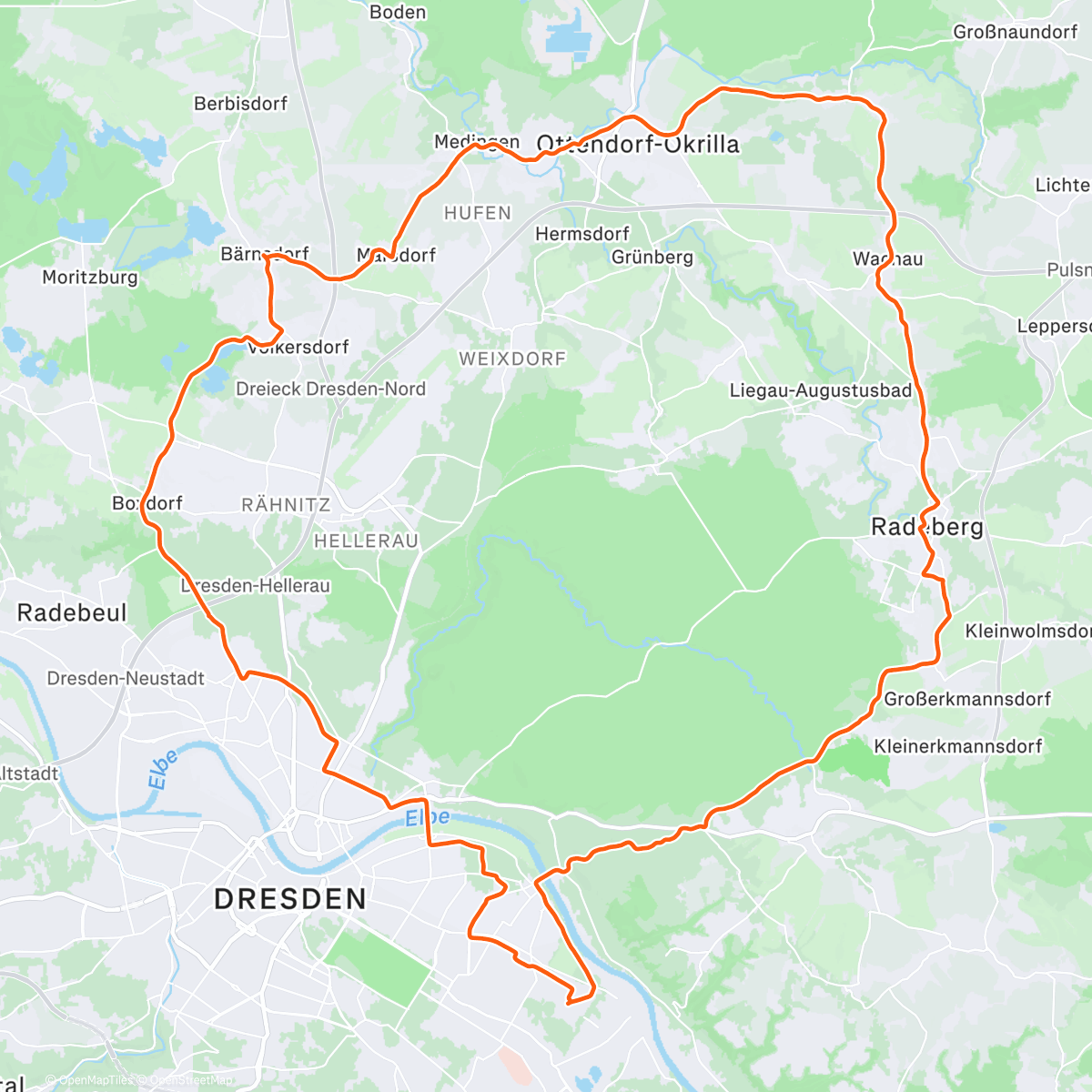 Map of the activity, Vorweihnachtsonnenradentstaubungsfahrt