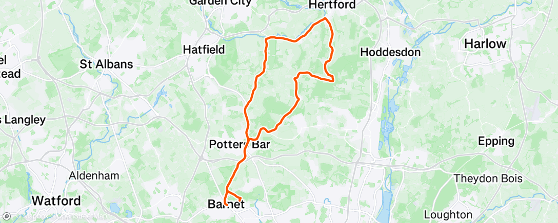 Map of the activity, Afternoon Ride