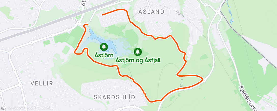 Map of the activity, Ásfjallið