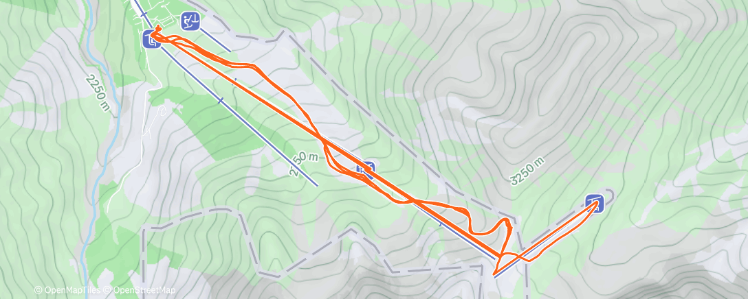Карта физической активности (Заезд на горных лыжах (день))
