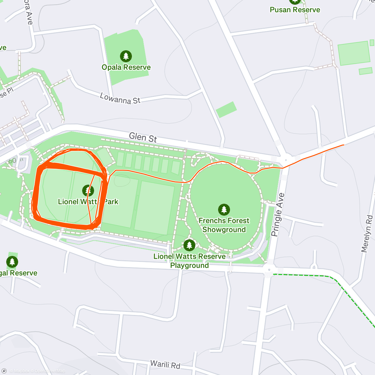 Map of the activity, AM: 10 x 1k