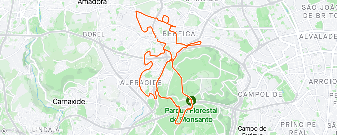 アクティビティ「Volta de bicicleta ao entardecer」の地図