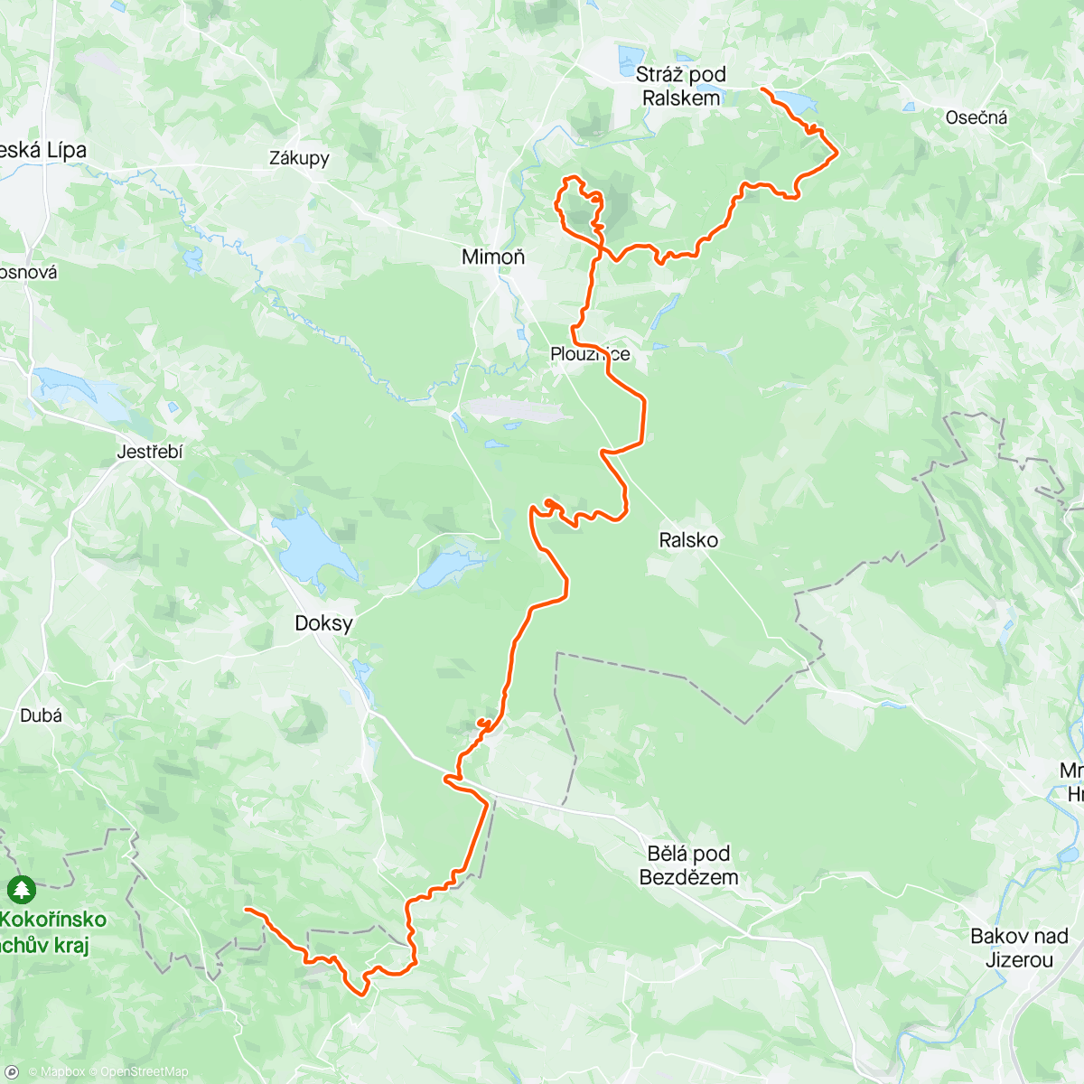Mappa dell'attività Čertovskej utratrail