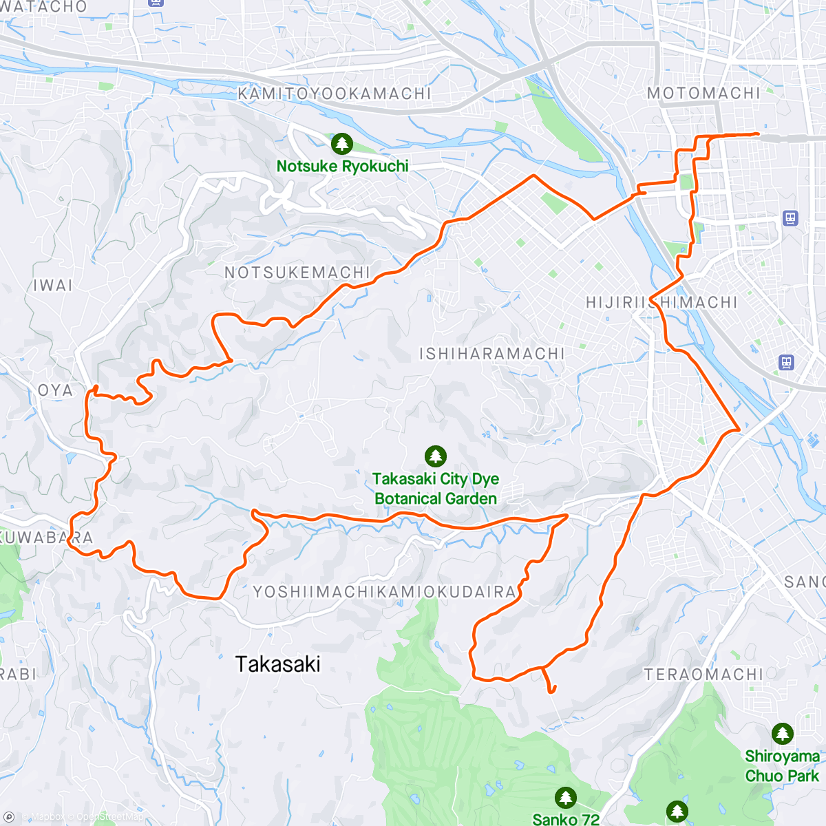 Map of the activity, 長男坊と観音山 Ride