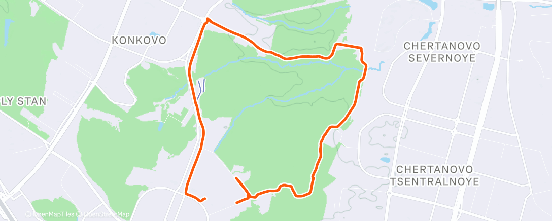 Map of the activity, Утренний забег