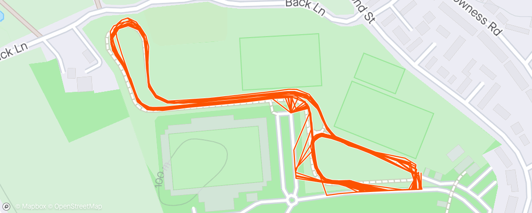 Map of the activity, Duks track night